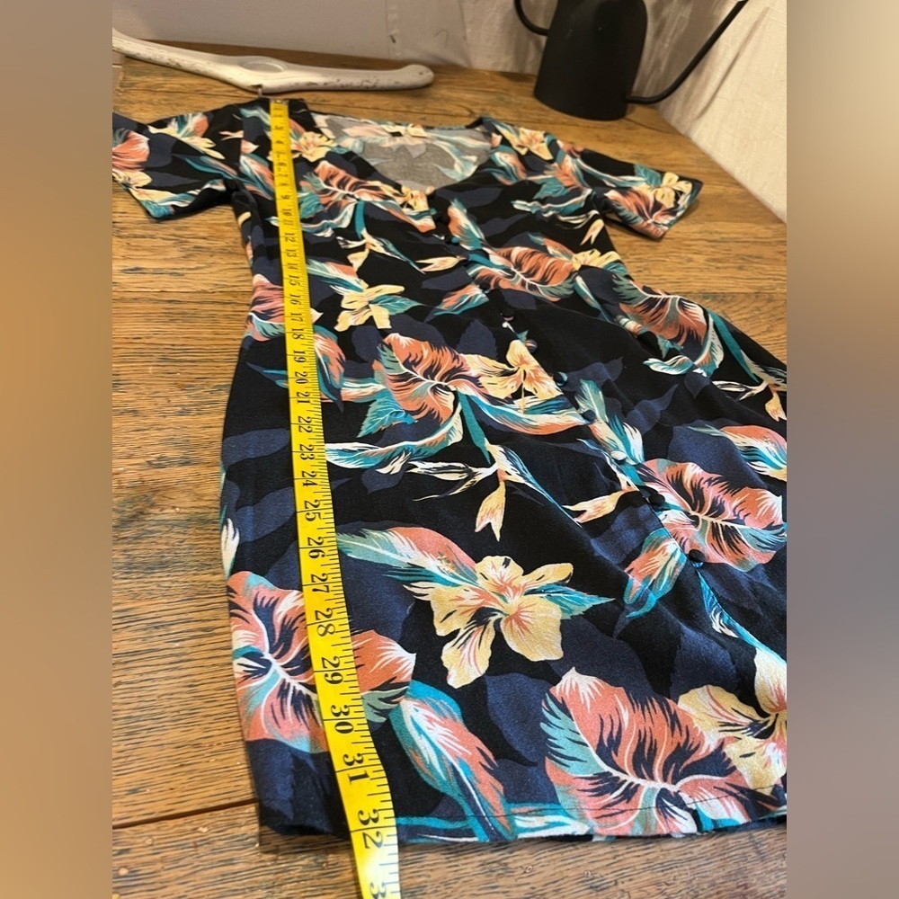 Floral Button-Front Mini Dress - Roxy XS - Picture 5 of 8